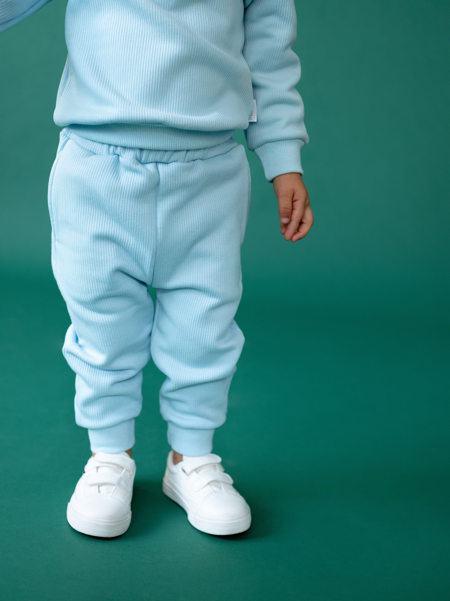 Preorder Frost Blue Kids Fleeced Tracksuit Ribbed Cotton