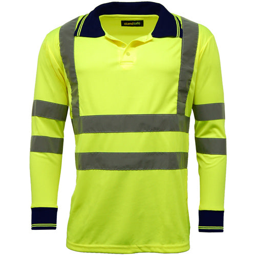 Standsafe HV005 Hi Vis Long Sleeve Polo Shirt