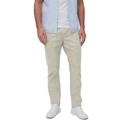 Mens Straight Fit Linen Blend Trousers