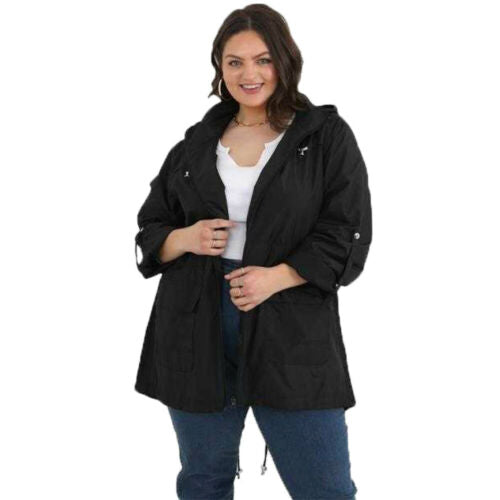 Ladies Brave RAVEPLAIN Soul Plus Size Detachable Hood Detail Showerproof Mac