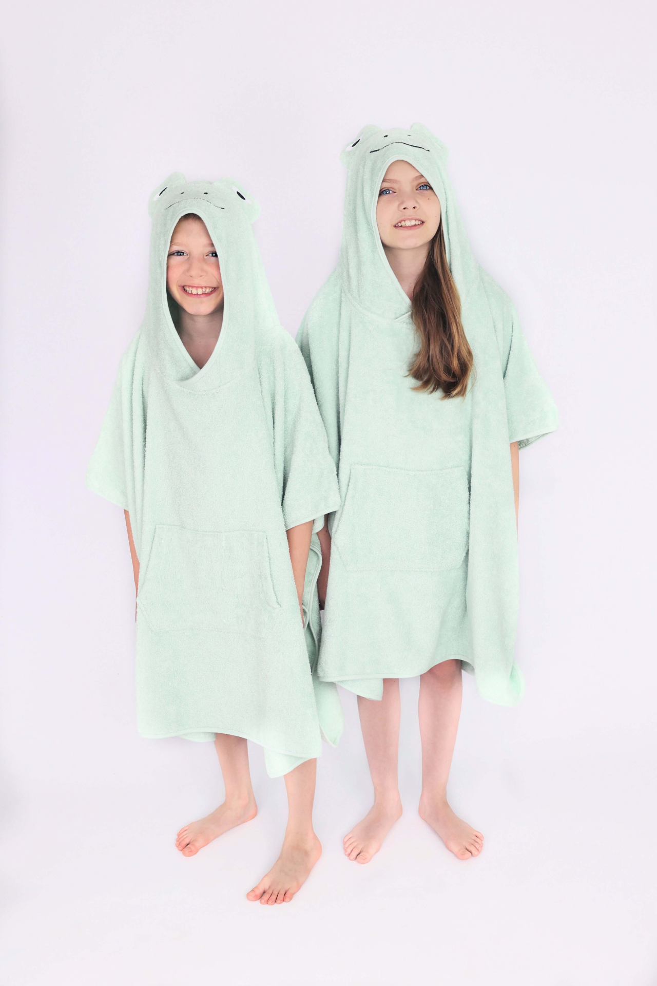 Frog Animals Kids Hooded Towel Poncho 100% Combed Cotton