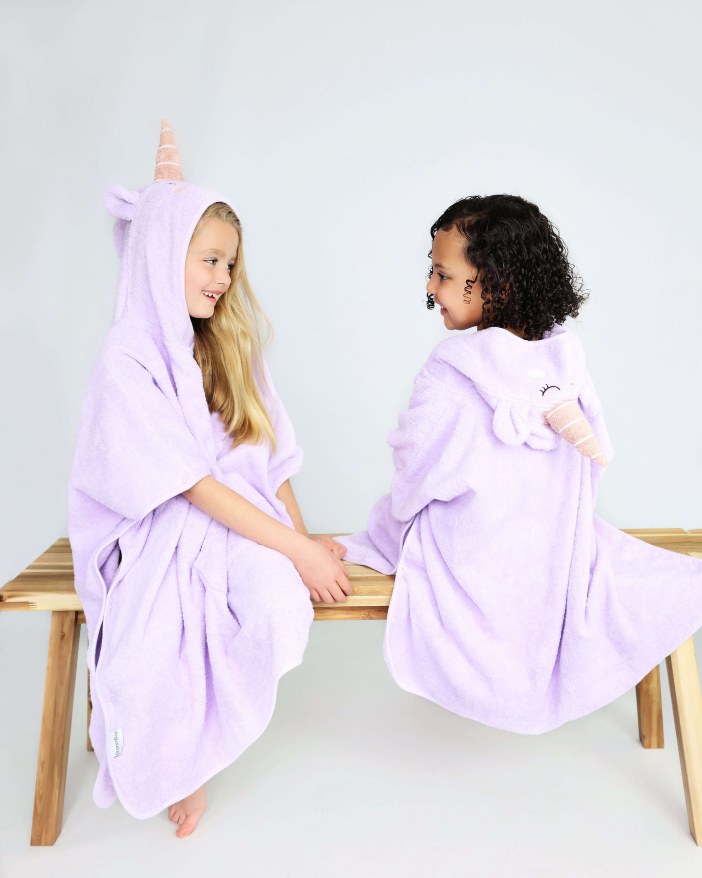 Unicorn Animals Kids Hooded Towel Poncho 100% Combed Cotton
